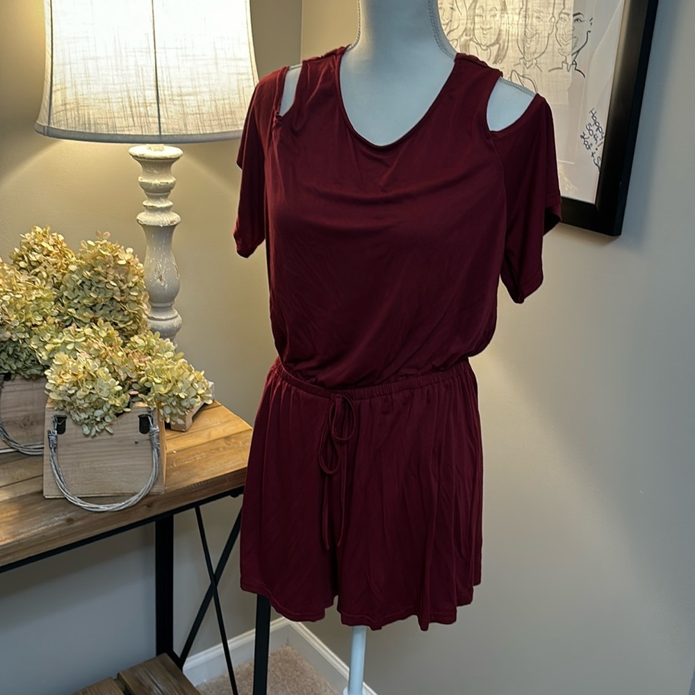 Jenneration crimson romper. Size Large.
